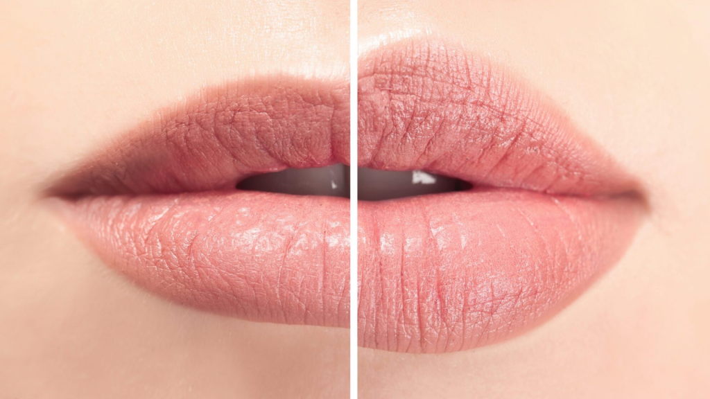 Leppeforstørrelse for fyldigere og en tydeligere leppekant.